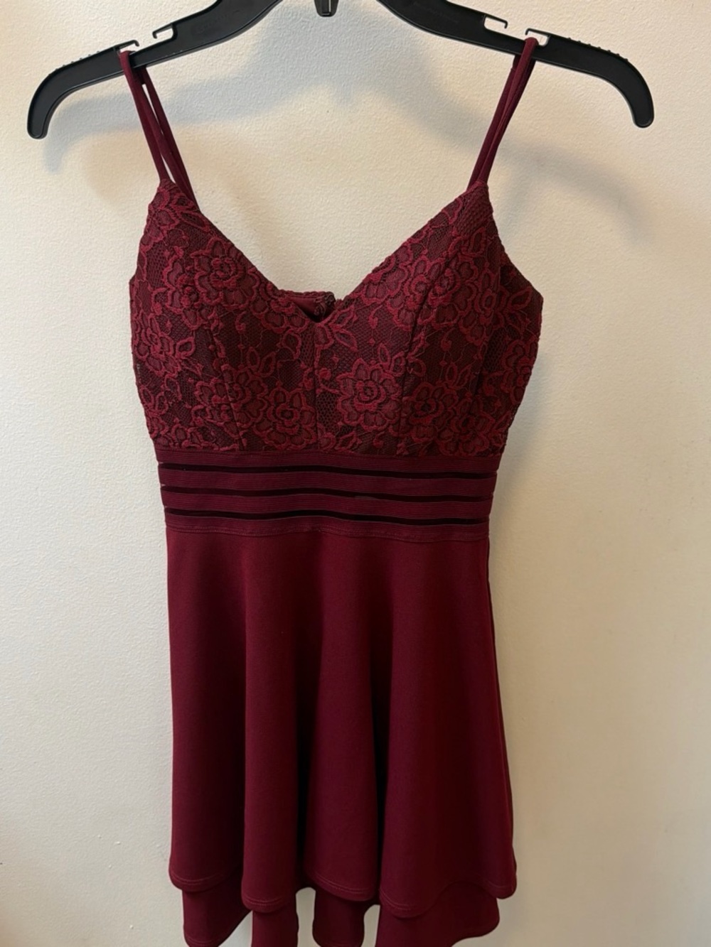 jcpenney Burgundy Lace Spaghetti Strap Dress